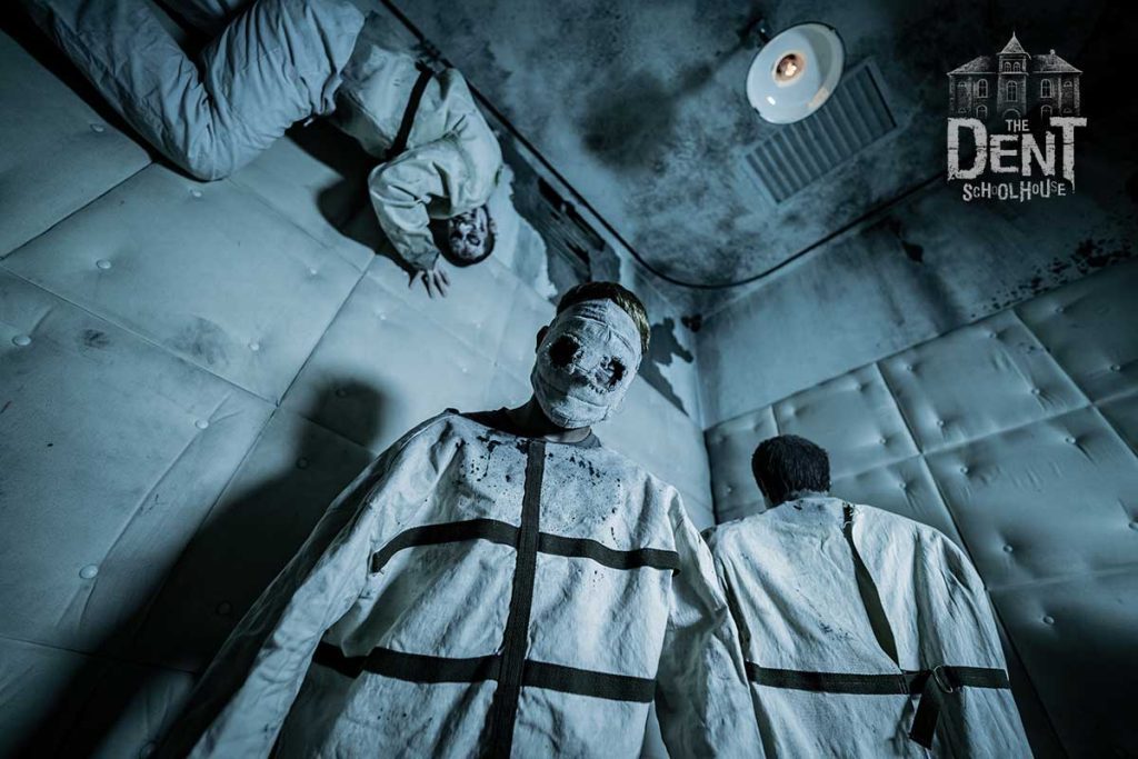 The ceiling crawler scares from above at The Dent Schoolhouse.